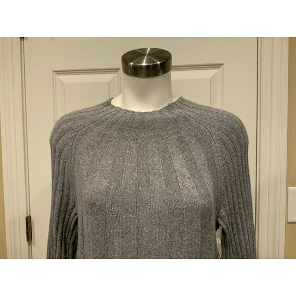 Anthropologie Gray Sweater Dress W/ Yellow Hem, Size XS - Picture 2 of 8
